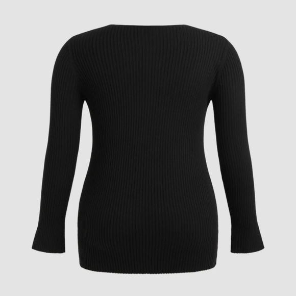 Cider Wool Blend V Neck Button Knitted Cardigan Sweater Plus Size Black 0XL - Picture 12 of 12